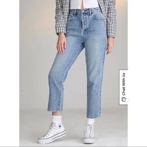 Pacsun Medium Blue High Waisted Straight Leg Jeans